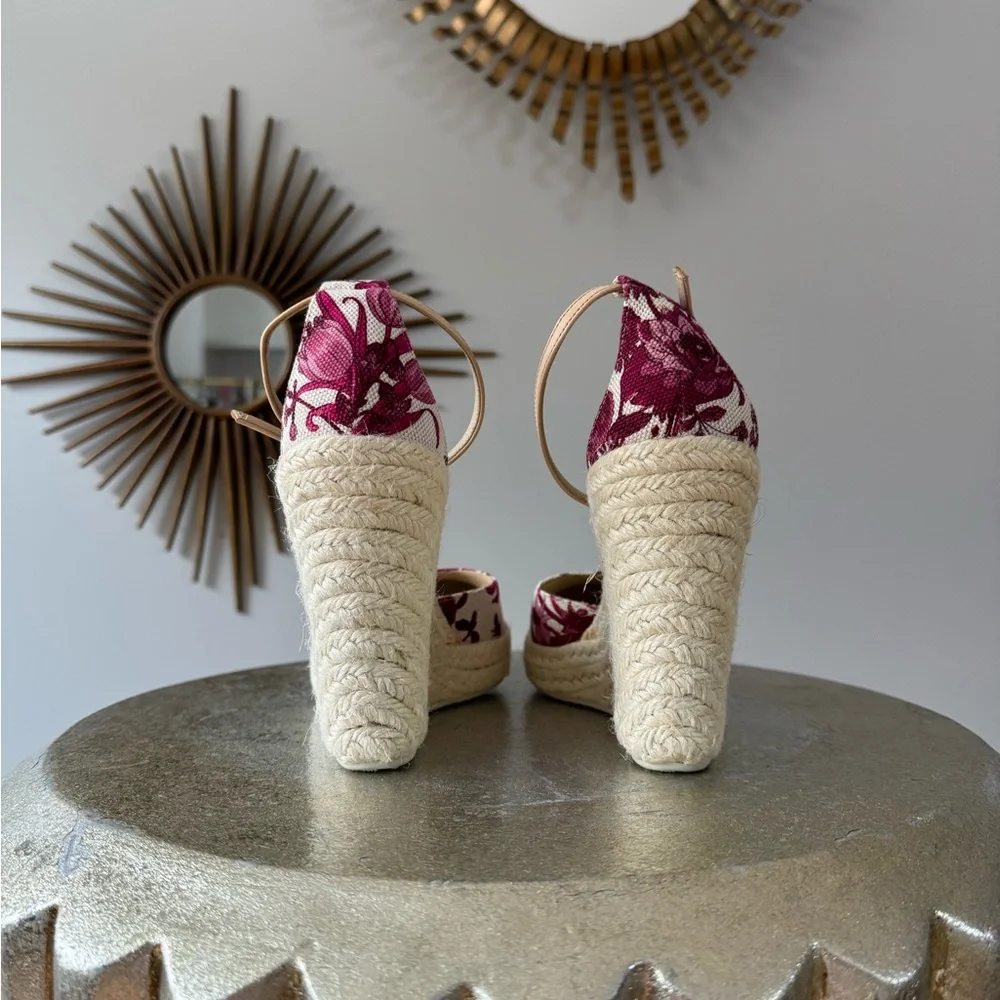 GUCCI - Floral Espadrille Wedge Sandals - Picture 9 of 14